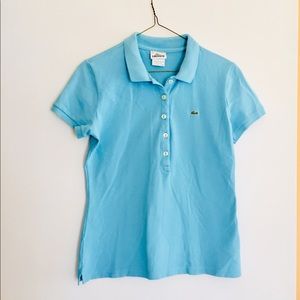 Lacoste short sleeved polo in robins egg blue